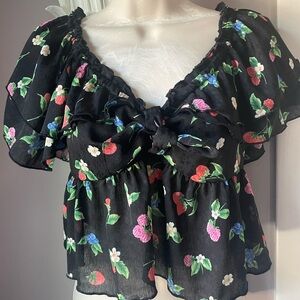 Zara‎ Floral Crop Top Size Small